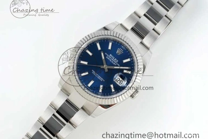 0219 DateJust 41 126334 NTF 1:1 Best Edition 904L Steel Blue Stick Dial on Oyster Bracelet VR Durable 2280